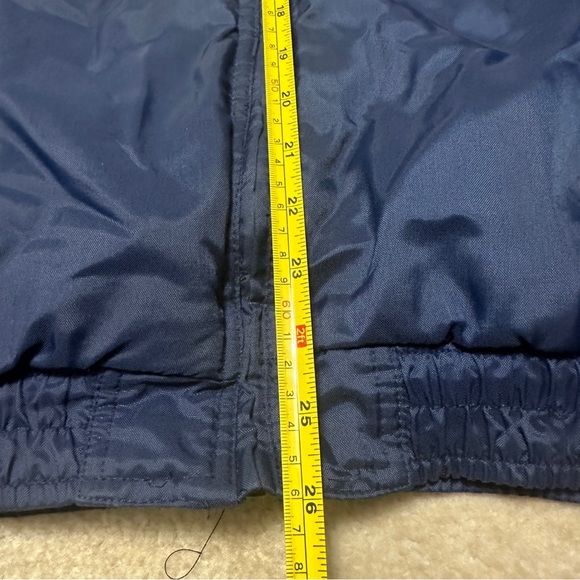 Vintage 90's Nike Adult L White Tag Puffer Jacket Sleeve Stripes Navy Blue White - Picture 9 of 10